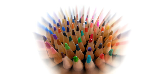 PIle of Colored Pencils in Holder for Art and Creativity Zoom Motion