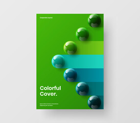 Clean realistic balls booklet illustration. Trendy flyer design vector layout.