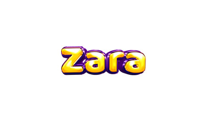 Zara girls name sticker colorful party balloon birthday helium air shiny yellow purple cutout