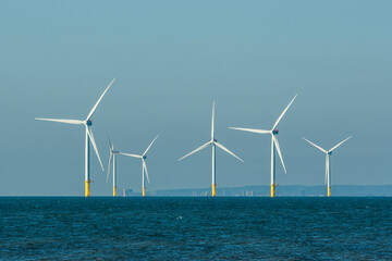 View of the Offshore wind power systems off the western coast of Taiwan.
Offshore wind power systems in Taiwan. - obrazy, fototapety, plakaty