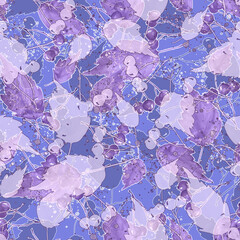 Branches of a mountain ash, rowan berries, autumn background, autumn leaves watercolor. Art Autumn background with cherry, rowan, viburnum. Branches, abstract paint splash, lines. fashion design.scarf