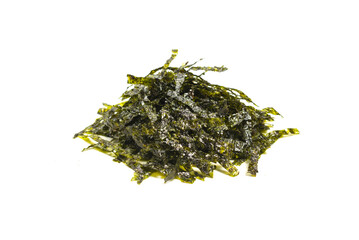 Tasty nori seaweed isolated on white background.