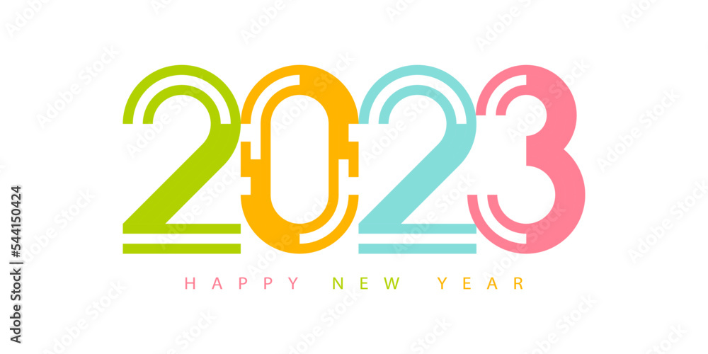 Poster 2023 Happy New Year. 2023 modern text vector design.