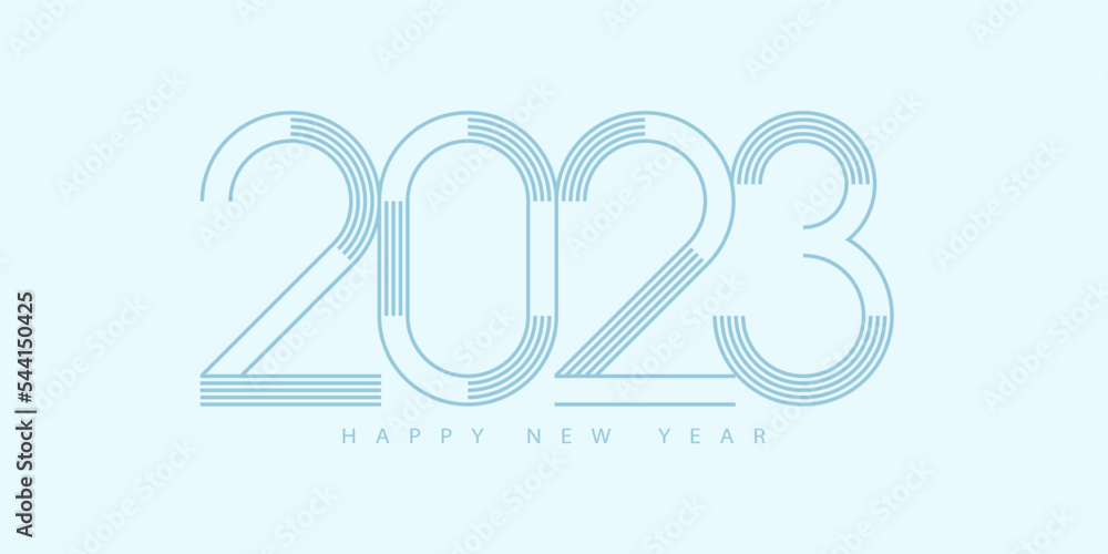 Poster 2023 Happy New Year. 2023 modern text vector design.