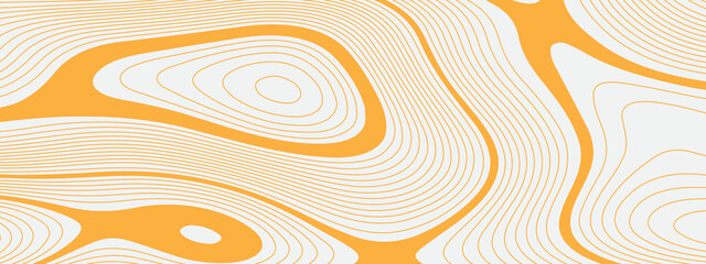 Abstract orange wave paper curved reliefs background, Vector contour topographic map background. Topographic linear background with copy space. Vector illustration.