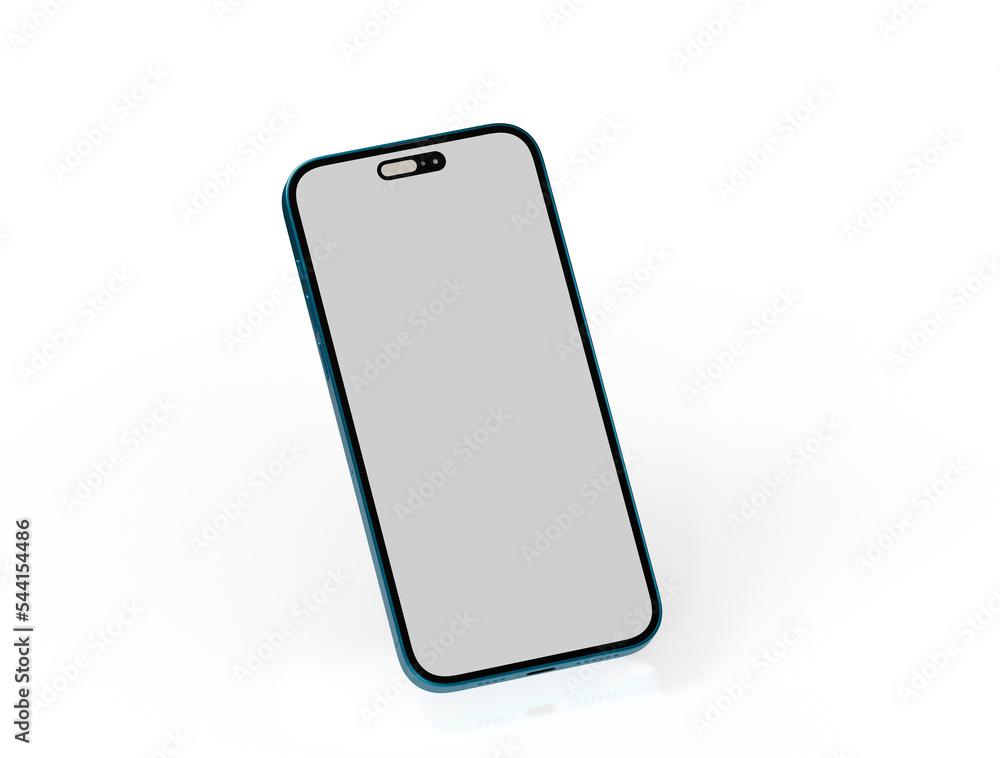 Poster smartphone with blank screen in 3d