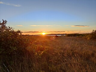 sunset over the river Privlaka