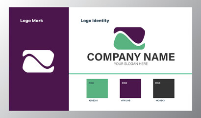 abstract geometric company logo with color guide