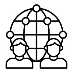 Global Network Line Icon