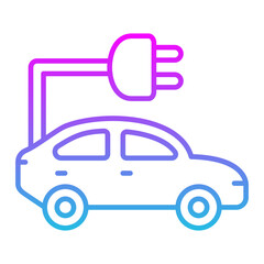 Electric Car Line Gradient Icon
