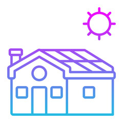 Solar Panel Line Gradient Icon
