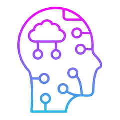 Head Line Gradient Icon