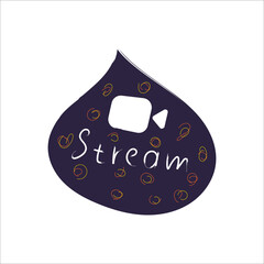 Live Stream Label. Concept of video call