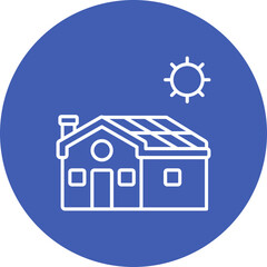 Solar Panel Multicolor Circle Line Inverted Icon