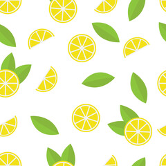 Lemon pattern on blue background. Baby background for fabric textile. Food Summer backdrop in flat design. 