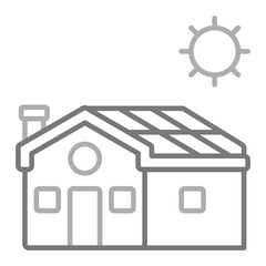 Solar Panel Greyscale Line Icon
