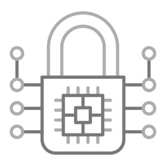 Padlock Greyscale Line Icon