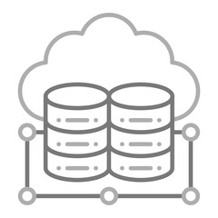 Cloud Storage Greyscale Line Icon
