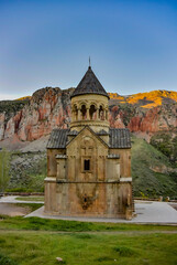 Fototapeta na wymiar Noravank Armenian monastery in the morning. At dawn. May 6, 2020. Armenia.