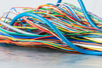 Multicolored electrical computer cable and wire