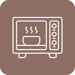 Microwave Multicolor Round Corner Line Inverted Icon