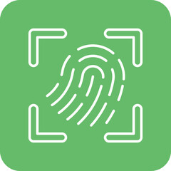 Fingerprint Scan Multicolor Round Corner Line Inverted Icon