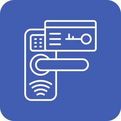 Key Card Multicolor Round Corner Line Inverted Icon