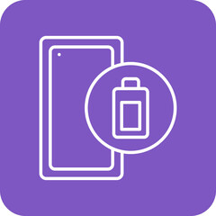 Obraz premium Battery Level Multicolor Round Corner Line Inverted Icon