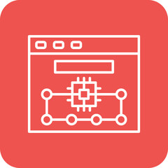 Website Multicolor Round Corner Line Inverted Icon