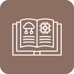 Book Multicolor Round Corner Line Inverted Icon