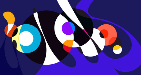 Fototapeta premium Abstract liquid shape. Fluid geometric design. Isolated gradient waves with geometric lines, dots, batik Indonesia pattern. Vector illustration.