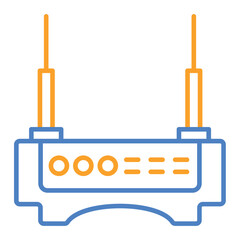 Router Blue And Orange Line Icon
