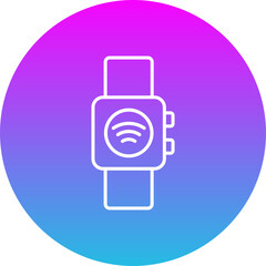 Smart Watch Gradient Circle Line Inverted Icon