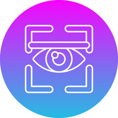 Eye Scanner Gradient Circle Line Inverted Icon