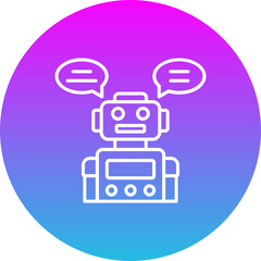 Chatbot Gradient Circle Line Inverted Icon