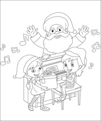 funny Christmas coloring page for kids, funny Christmas coloring book page for kids