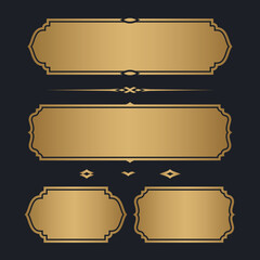 Set of Gold premium label. golden name plate. Vector illustration - 544163072