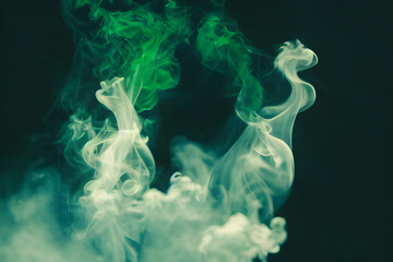 Wispy green smoke with an eerie green glow. 