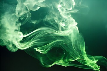 Fototapeta premium Wispy green smoke with an eerie green glow. 