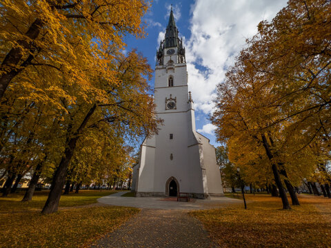 Historically a church in the center of Spisska Nova Ves in Slovakia