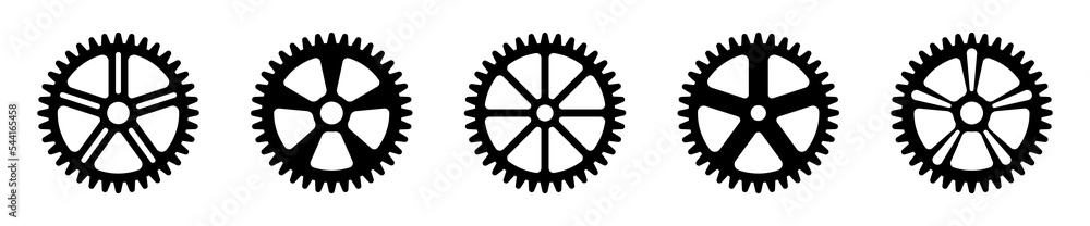 Wall mural gear vector icons. gear wheel icon set. gear icon set. settings, configuration concept icons. gear s