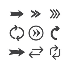 Arrow icons. Simple directional pictogram arrows.