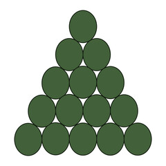 simple flat green shape of pine tree circles