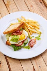 tasty breakfast in the cafe