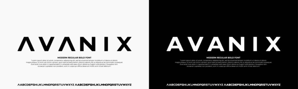 Modern Font. Regular and Bold font. Typography urban style alphabet fonts for fashion, sport, space, technology, digital, movie, logo design, vector illustration