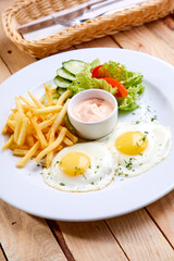 tasty breakfast in the cafe