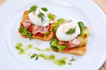 tasty breakfast in the cafe