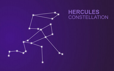 hercules constellation star gazing in dark night sky space and astronomy