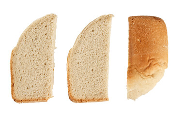 Slices of homemade bread isolated on transparent background