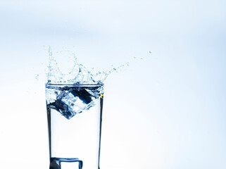 The image of pouring drinking water, into a glass,
